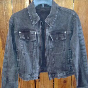 Harley Davidson Women's Small (4-6) Jacket Denim Black Jean Zip Up